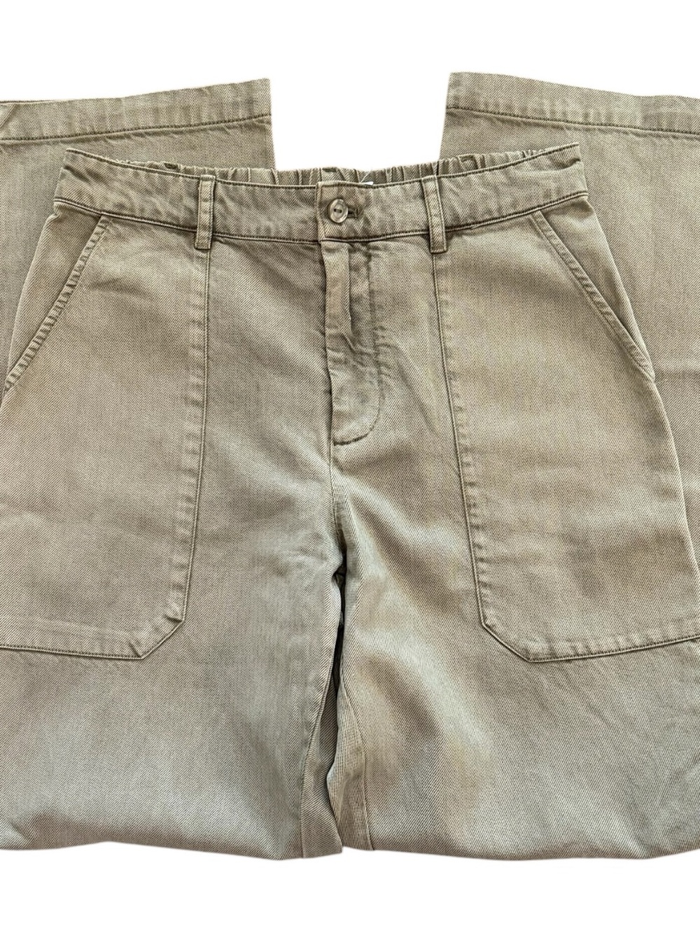 NWT YFB Women's Olive Green Straight Leg Cargo Denim Pants Size S